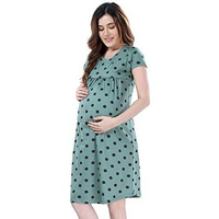 Av2 Women's Cotton All Over Print Midi Maternity Nighty (3099Bxxl_Green_2Xl)