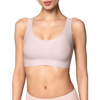 Yvette Women's Polyamide Wire Free Seamless Padded Bra Pink (L)_Light Purple