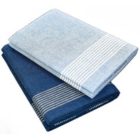 Tuni Mani Men's Cool Cotton Casual Style Dhoti Plain Solid/Length: 2.0M (Pack Of 2) (#25 Royal Blue & Royal Blue Light)