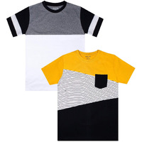 Luke And Lilly Boys Cut And Sew Half Sleeve Cotton Regular Fit Tshirts_(Pack Of 2) (Yellow, 3-4), Assorted, 3-4 Years
