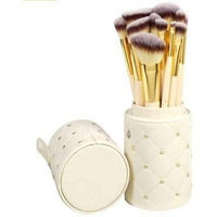 Macplus Soft Bristles Makeup Brushes - Brown, Pack Of 12