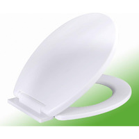 Mld Polyethylene Oval Shaped Design Hydraulic Soft Closing Pp Toilet Seat Cover Hinge Size Adjustment Sideways Front Back Fit All Brand Commode Hovl4055 (Color-White,Plastic)
