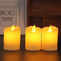 Satyam Kraft 3 Pcs Led Tea Light Candles | Flameless & Smokeless | Home Dcor, Wedding, Festival, Birthday, Balcony & Room Decoration