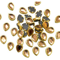 Embroiderymaterial Raw Material Flat Glue On Kundan Stones Beads For Jewellery Making, Bangles Work, Maggam Work Material, Stones For Embroidery Work, (Teardrop Shape, 7Mm, 100 Pieces),Multicolor