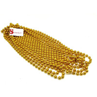 Satyam Kraft 8 Mm Gold Bead Pearl Ball Chain (5 Meter) Garlands For Wedding Decoration, Craft Work Lines, Christmas Decor, Hanging Backdrop Ornaments For Christmas Tree Decor, Birthday, X-Mas Decor(Gold) (Plastic)