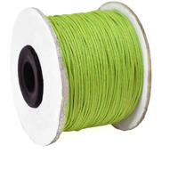 Embroiderymaterial Cotton Wax Thread Cord For Jewellery And Craft Making Purpose Parrot Green Color 90 Meter 1Mm