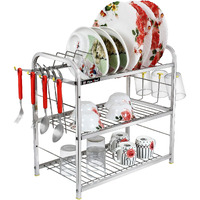 Slimshine Kitchen Dish Rack/ Plate Cutlery Stand/Kitchen Utensils Rack/Modern Kitchen Storage Rack (18 X 18,Alloy Steel)