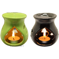 Kc Kullicraft Ceramic Aroma Diffuser Oil Burner Clay Lamp Wax Warmer Tea Light Holder, Pack Of 2