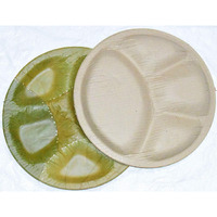 Swhf 100% Bio Degradable Disposable Plates | Sectional | Eco Friendly | Wedding | Anniversary | Birthday | Party Events | Occasion | Compostable | Natural | Sal Leaf Plates10.25 (Pack Of 25)
