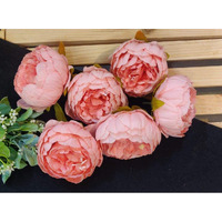 Satyam Kraft 6 Pcs Artificial Rose Flower Heads  Large Fake Flowers For Pooja Thali, Festival, Wedding & Home Decor, Table & Bedroom Decorations (Light Pink, 6 Pieces)