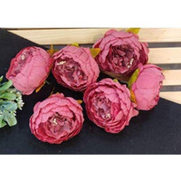 Satyam Kraft 6 Pcsartificial Fake Fabric Head Rose Flowers  Premium Faux Roses For Home Decor, Wedding Bouquets, Craft Projects, Pooja Mandir,Gift Wrapping (Dark Pink)(6 Pieces)
