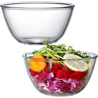 Femora Borosilicate Glass Mixing Bowl | Microwave Safe Bowl | Oven Bowls |1 Year Warrnty | Set Of 2 (400 Ml, 1050 Ml)