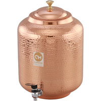 Copper-Master 5 Litre Hammered Copper Water Dispenser (Matka/Pot) Container Pot With Pure Copper And Ayurvedic Health Benefits (5000 Ml)