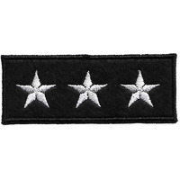 Motohog Unique Embroidered Iron On Patch (3 Stars), 3.1X1.2 Inches
