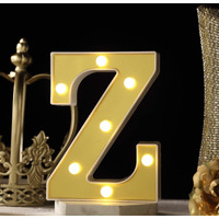 Satyam Kraft 1 Piece Golden Marquee Alphabet Shaped Led Light - Decorative Letter Lamp For ValentineS Day, Bedroom, Wedding, Birthday, Home Decor, Romantic Gift Night And Wall Lamp (Z)