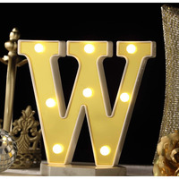 Satyam Kraft 1 Pcs Golden Marquee Alphabet Shaped Letter Led Name Light For Aesthetic Decorations, Romantic Gift, Valentine, Room, Bedroom, Home Decor, Wedding, Birthday, Night And Wall Lamp (W)