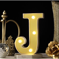 Satyam Kraft 1 Piece Golden Marquee Alphabet Shaped Led Light - Decorative Letter Lamp For ValentineS Day, Bedroom, Wedding, Birthday, Home Decor, Romantic Gift Night And Wall Lamp (J)