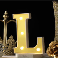 Satyam Kraft 1 Piece Golden Marquee Alphabet Shaped Led Light - Decorative Letter Lamp For ValentineS Day, Bedroom, Wedding, Birthday, Home Decor, Romantic Gift Night And Wall Lamp (L)
