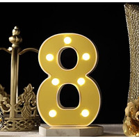 Satyam Kraft 1 Piece Golden Marquee Number Shaped Led Light - Decorative Letter Lamp For ValentineS Day, Bedroom, Wedding, Birthday, Home Decor, Romantic Gift Night And Wall Lamp (8)