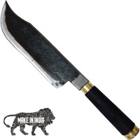 Aminus Brand Handmade Full Tang Big Size Chef Knife For Meat And Fish Cutting - 9In Blade - High Carbon Steel - Heavy Duty Boning Knife - Multi-Functional Cleaver - Wooden Handle