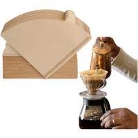 Adtala 100 Pcs Natural Coffee Filters, Size 02 Cone Filters, Disposable Natural Paper Filters 2-4 Cup, 2 Cone For Pour Over And Drip Coffee Maker