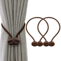 Hasthip Polyester Solid Curtain, Medium, Coffee, Pack Of 2