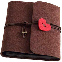 Hasthip Photo Book, Felt Cover Photo Album Book, Scrapbook Hand Made Diy Albums, Album For Photos Collection With 30 Sheets, Women's Day Gifts(Coffee, 7.5 X 6.9 Inch)