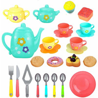 Pluspoint Tea Set Tea Party Pretend Playset For Kids, Tea Set Party With Dessert Candy Muffin Toys Including Teapot Cups & Plates Girls Kitchen Toy Gift For Toddler Kids Boys Girls 3 Yrs+