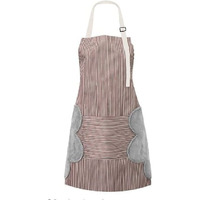 Yanci Wiping Hands Apron, Adjustable Bib Waterproof Velvet Stitched Apron With Pockets Cooking Kitchen Chef Women Aprons For Home Kitchen, Restaurant, Coffee House (Brown)