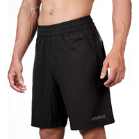 Aticx Men's Regular Fit Polyester Shorts - Quick Dry For Basketball, Badminton, Gym. Running, Sports (Trendy Black_Xl)