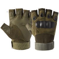 Olahraga Nylon Finger Less Breathable Cycling Gloves For Tactical Outdoor Sports, Gyms And Fitness (Green)
