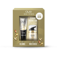 Olay Total Effects Giftpack - Day Cream With Spf 15 50Gm + Cleanser 100G | Fights 7 Signs Of Ageing | With Niacinamide And Green Tea Extracts | Normal, Oily, Dry, Combination Skin | Pack Of 2