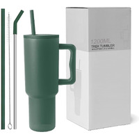 Cynvexa Tumbler With Lid And Straw 1200Ml Cup Stainless Steel Vacuum Insulated Tumbler For Water, Iced Tea Or Coffee 1.2L Office Gym Travelling (40 - Oz - Forest)