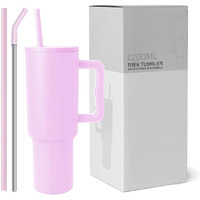 Cynvexa Tumbler With Lid And Straw 1200Ml Cup Stainless Steel Vacuum Insulated Tumbler For Water, Iced Tea Or Coffee 1.2L Office Gym Travelling (40 - Oz - Lavender Mist)