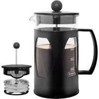 Sipologie Classic French Press Coffee Maker With 4-Level Filtration And Premium Heat Resistant Borosilicate Glass - Compact And Durable Filter Coffee Maker, Tea Maker - 600Ml Coffee Press