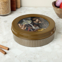 Dudki 7 In 1 Stainless Steel Spice Box For Kitchen Sturdy Masala Dabba Jar For Spices Seamless Design (Harvest Brown)