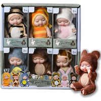 Xforce Plaza Xfopz 6 Pieces 4 Inch Mini Baby Lovely Dolls Set, Animal Styles Baby Dolls Realistic Baby Doll With Cute Animal Clothes Gifts For Girls Boys Birthday Gift