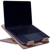 Lichee Portable Ultra Slim Craft Wooden Laminate Handmade Laptop Stand With Adjustable Height | Laptop Table Foldable | Laptop Stand For Desk (Wooden) Compatible Laptop