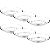 Moozico Clear Glass Saucer Set Of 6 Only Saucers Without Cup For Serving Tea Coffee Snacks