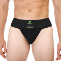 Playfitz Tokyo Gym Supporter For Men, Sports Underwear For Men For Workout In Gym Stretchable Cotton, Men's Cotton Briefs Moisture Wicking Supporter For Cricket, Running, Gym Quick Dry, M (Black)