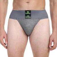 Playfitz Tokyo Gym Supporter For Men, Sports Underwear For Men For Workout In Gym Stretchable Cotton, Men's Cotton Briefs Moisture Wicking Supporter For Cricket, Running, Gym Quick Dry, L (Grey)