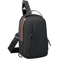 Skaiv Sling Crossbody Bag For Men Women, Mini Waterproof Backpack Shoulder Daypack Mini Anti-Theft Cross Body Chest Bags With Usb Charger Port For Casual Travel Hiking Outdoor Sports (Black & Brown)