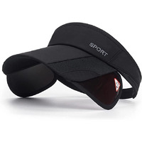 Mtroyaldia Polyester Mtroyadia Summer Sun Visor Hats For Women Retractable Brim Adjustable Sun Protection Baseball Golf Tennis Cap (Black), Free Size