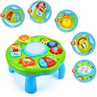 Galaxy Hi-Tech Musical Learning Table Baby Toys - Early Educational Development Activity Center Multiple Modes Game For Toddlers Boys Girls Kids Infant Music Lighting Animals Sound Gifts-Multi Color