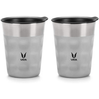Vaya Popcup Insulated Coffee Mug With Lid 500Ml, Stainless Steel Hot & Cold Coffee, Water And Teacup,Double-Walled Insulated Tumbler, Keeps Beverages Hot & Cold For 5 Hrs,2X250Ml,Silver