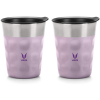 Vaya Popcup Insulated Coffee Mug With Lid 500Ml, Stainless Steel Hot & Cold Coffee, Water And Teacup,Double-Walled Insulated Tumbler, Keeps Beverages Hot & Cold For 5 Hrs,2X250Ml,Purple