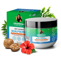 NidhiS Grandmaa Secret Scalp Scrub For Dandruff | Reduces Buildup, Dead Skin & Itchiness | Handmade Curry Leaves & Seaweed Walnut Scrub | Scalp Scrub For Dry Scalp And Oily Buildup | 200Gm
