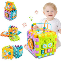 Brand Conquer Activity Cube Baby Toys 6 In 1 Multi-Purpose Educational Learning Cube With Music Activity Center Play Square Toy Gift For 18M+ Year Old Boy Girl (Activity Cube)