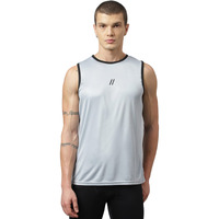 Aticx Men's Slim Fit Polyester Sleeveless T Shirt - Sando Top Tank Muscle Tee For Sports, Gym, Running (Metallic Grey Black_Xl)