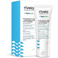 Rivela Dermascience Acne Control Face Wash By Cipla | For Oily Skin | With 2% Salicylic Acid | Contains Tea Tree Oil | Improves Skin Hydration | Controls Sebum | 100 Ml